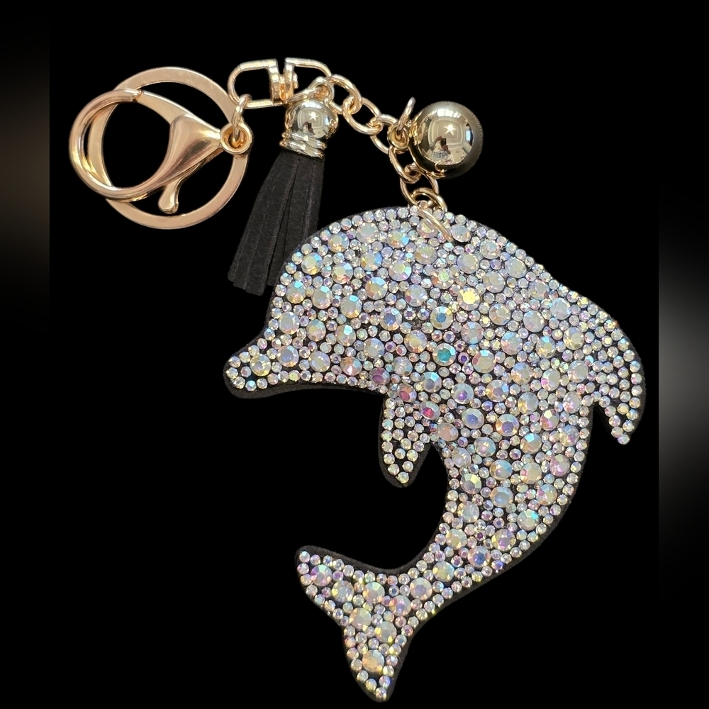 Sparkling Dolphin Bag Charm Keychain